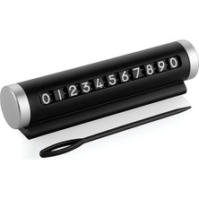 Alüminyum Kasa Çevirmeli Araç Içi Park Telefon Numaratörü Siyah Parkmatik Park Telefon Numarası Torpido Üstü Araç Içi Iletişim Yazısı Parkmatik