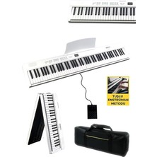 PLX-80WH Taşınabilir Katlanır Dijital Piyano Tuş Hassasiyetli 88 Tuş Bt (Sustain Çanta Metod)