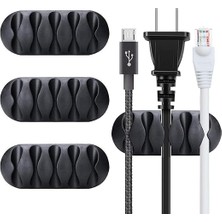 3 Adet Kablo Tutucu Seti – Her Biri 5 Kablo Kapasiteli | Yapışkanlı Kablo Klipsi, Masa Üstü Kablo Düzenleyici, Ofis & Ev Için Kablo Yönetimi | Siyah Renk