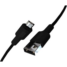 Micro USB Hızlı Şarj Kablosu (Siyah + Siyah Uç) (120 Cm)