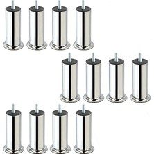 Adet Mobilya Kanepe 15 cm Baza Koltuk Destek Ayağı M8 Civata Ince Diş Krom Ayak Yükseltici