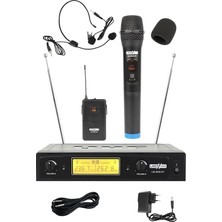 LM-202EH Çiftli Telsiz Kablosuz El ve Headset Mikrofon