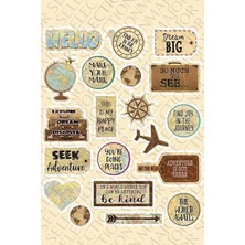 Old Retro Ülkeler Bavul Tipi Etiket, Laptop, Ipad, Defter, Kitap, Planlayıcı Sticker Seti