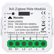 Mini Zigbee Iki Çıkışlı Anahtar (Tuya, Smart Life, Home Assistant, ZIGBEE2MQTT Uyumlu)