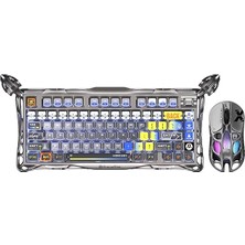 Mercury Oyuncu K1 Pro Klavye+Mercury x Mouse, 2.4ghz Wireless, Bluetooth, Kablolu, Rgb Aydınlatmalı, Mekanik, Ingilizce Q, Gaming Klavye ve Optik Mouse Seti (Uzay Gri)