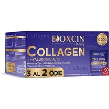 Beauty Collagen Toz Saşe 10.000 Mg – Tip 1 & Tip 3 Hidrolize Kolajen, Keratin, Biotin, C ve E Vitamini, Hyaluronik Asit – Ananas Aromalı – 3 Al 2 Öde
