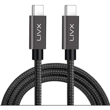 Force 100W Type-C To Type-C 3 Metre USB 3.1 Gen2 10 Gbps 4k@60hz Hızlı Şarj Data ve Görüntü Aktarım Kablosu Örgülü