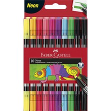 Çift Uçlu Neon Keçeli Kalem, 10 Renk, Ince ve Kalın Uçlu, Dayanıklı Parlak Renkler, Su Bazlı Mürekkep