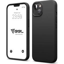iPhone 13/14 Kılıf Ince Sıvı Silikon 3 Katmanlı Tam Kaplamalı Yumuşak Jel Kauçuk Kılıf Kapak (Siyah)