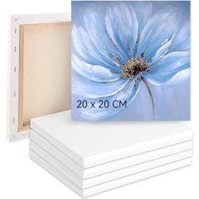 Boyama Için Tuval 5'li Set, Tuval 20 x 20 Cm, Tuval %100 Pamuk, Boyama Tuvali, Tuval Çerçevesi, Akrilik, Sulu Boya, Yağlı Boya Vb. Için Tuval Seti
