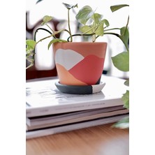 Savana Saksı+Tabak • Abstract Yeşil Sarı (Orta)