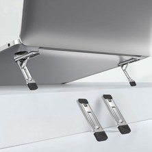 Cep Telefonu ve Dizüstü Bilgisayar Standı | Katlanabilir Ince Metal Braket | Taşınabilir, Ergonomik Laptop ve Telefon Standı | Masaüstü Çok Amaçlı Destek 1 Adet Ayak