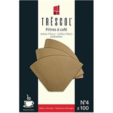 Kahve Filtresi, Naturel Kağıt, 4 Numara, Büyük Boy, 100'LÜ Paket
