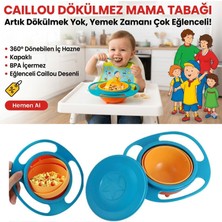 Direkstoktan Caillou 360° Dökülmez Bebek Mama Tabağı - Gyro Kase & Atıştırmalık Kabı