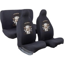 Mirsepet Ford Kuga Ile Uyumlu Oto Koltuk Kılıfı Siyah Penye Kahve Tasarım Logo Dtf Baskı