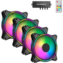 Air Turbine 4X120MM 4'lü Argb Pro Fan Seti Kit Kasa Fanı (Kontrolcülü ve Kumandalı)