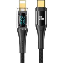 US-SJ588 Dijital Göstergeli 1.2m Pd 20W Type-C To Lightning iPhone Hızlı Şarj ve Data Kablosu