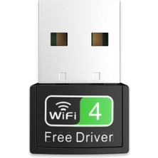 300MBPS USB Wifi Alıcı Adaptör Free Driver Masaüstü Bilgisayar Pc ile Uyumlu (W-4)