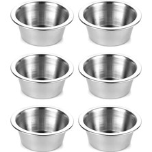 6 Lı Paslanmaz Çelik Mini Kase Lokumluk Reçellik Çerezlik Sosluk 6 Adet 8 cm Metal