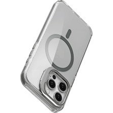 iPhone 16 Pro Için Magsafe ile Uyumlu Luxo Serisi Yüksek Kalite Kılıf Ultra Şeffaf Görünüm ve Standlı Ergonomik Tasarım (Natural Titanyum, 16 Pro)