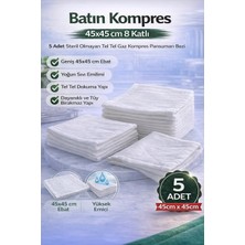 NW NessiWorld Batın Kompres 45X45 cm 8 Katlı 5 Adet Tel Tel Gaz Kompres Steril Olmayan Pansuman Bezi