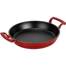 Döküm Yuvarlak Sahan Döküm Demir Yekpare Çift Kulplu ÇAP(Ø)24CM. Kırmızı