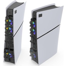 Ps5 Slim Uyumlu Soğutucu LED Işıklı Sessiz Fan 4000RPM USB 3.0 Radyatör Isı Emici Üç Fanlı Siyah