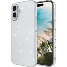 Apple iPhone 16 Uyumlu Kılıf Parlayan Simli Şeffaf Zore Redos Kapak