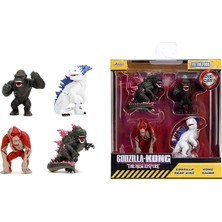253252035, Godzilla 4'lü Figür Seti, Die-Cast (Metal), Pop-Culture Dizayn, Koleksiyon Figürleri, Godzilla, King Kong, Shimo, Skar, 6.5 Cm, 2.5"