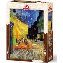 Puzzle Kafe Terasta Gece 1000 Parça Eğlenceli Tasarım 3+ Yaş İçin Zeka Geliştirici