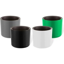 4 Adet Mimoza Saksı Küçük Boy Plastik Kaktüs Sukulent Saksısı (Karışık, 0.2 Litre)