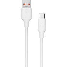 USB To Type-C ile Uyumlu iPhone ve Samsung ile Uyumlu Hızlı Şarj ve Data Kablosu 100 cm (Beyaz)