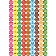 Adet Çocuk Hayvan Bitki Temalı Sticker Öğretmen Etiketi 3 * 3 Çıkarma Seti