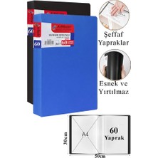 ArtMaster Siyah Mavi Sunum Dosyası 60 Lı 2 Adet Poşet Dosyalı Katalog Dosyası 60 Poşetli Kendinden Dosya Plastik Kapaklı