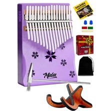 KLX-870-PAK Mor Renk Yüksek Kaliteli Ahşap Kalimba 17 Tuşlu Full Set