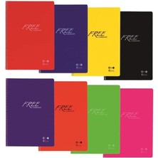 Color A4 80 Yp. Çizgili Pp Kapak Spiralli Free Defter