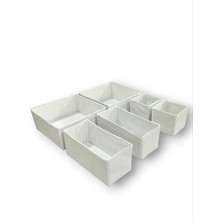 Room 6'lı Beyaz Çekmece Içi Düzenleyici Organizer Set - Çok Amaçlı Dolap Içi Kutu Seti