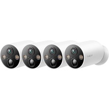 Tp-Link C425 4-Pack, 2k Qhd Kablosuz Bataryalı Güvenlik Kamerası, Yapay Zeka Desteği, Renkli Gece Görüşü, 300 Gün Şarj Süresi, IP66, Yerel/bulut Depolama, 150° Geniş Açılı, Solar Panel Desteği
