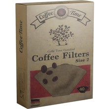 Time Sertifikalı Filtre Kahve Kağıdı Coffee Filters 1/2 2 Numara 40'lı Paket