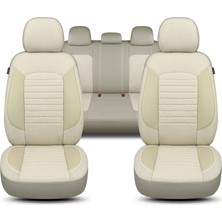 Minderland Iz Serisi Her Araca Uyumlu Oto Koltuk Kılıfı Tam Set Keten - Bej