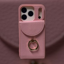 Teleplus iPhone 17 Pro Kılıf Kartlıklı Yüzüklü El Askılı H34 Kılıf