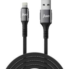 12W 2.4A Usb-A To Lightning iPhone iPad ile Uyumlu Örgülü Hızlı Şarj ve Data Kablosu 2 Metre