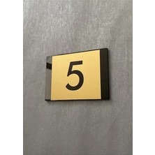 Gold Tasarım Kendinden Yapışkanlı Daire Kapı Numarası -5