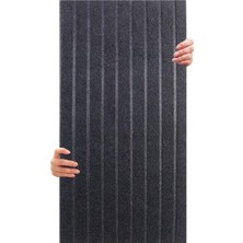 Kendinden Yapışkanlı Akustik Panel, Duvar Ses Yalıtım Paneli, Ses Emici Lambiri Desenli Dekoratif Keçe Panel 45X90 cm / 2 Adet / 0,81 M² Antrasit