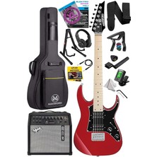 DE-150RD-50AMP Maple Klavye Hh Yüksek Kaliteli 50W Amfili Elektro Gitar Seti