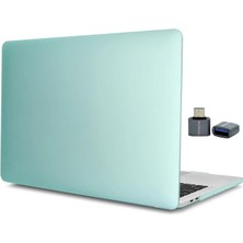 MacBook Pro 13 Inç Kılıf Sert Mat Hardcase – A1706 / A1708 / A1989 / A2159 / A2251 / A2289 / A2338 Uyumlu Çizilmeye ve Darbelere Dayanıklı Kapak Açık Yeşil
