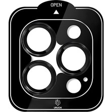 iPhone 11 Pro / 11 Pro Max iPhone Kamera Lens Koruyucu, Safir, Kolay Kurulum, Alüminyum Alaşım Çerçeveli 9h Sertliğinde Cam Lens, Siyah