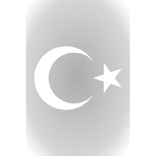Beyaz Renk Türk Bayrağı Sticker Ay Yıldız Araba Oto Sticker 30 cm x 22 cm