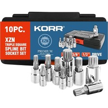 Tools KSS009 10 Adet Xzn Üçlü Kare Spline Bit Soket Seti