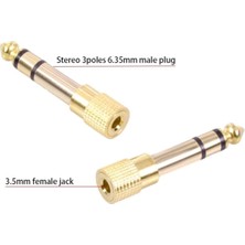 4458 6.3 mm Erkek To 3.5 mm Dişi Çevirici Dönüştürücü Jack Adaptörü